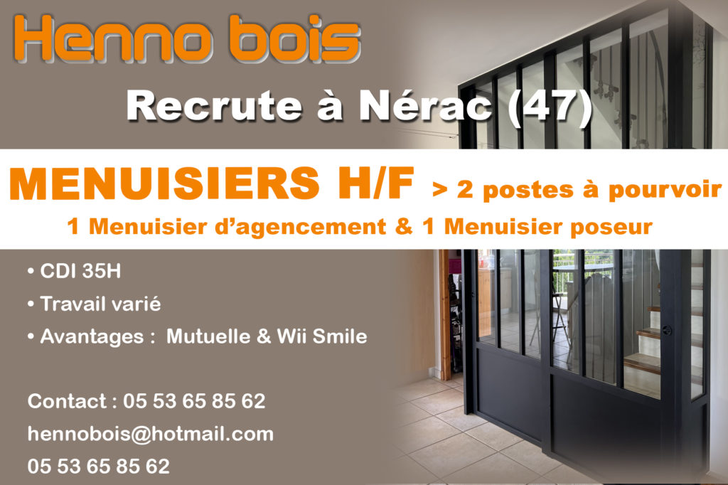 OFFRE EMPLOI MENUISIERS